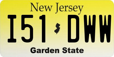 NJ license plate I51DWW