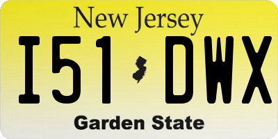 NJ license plate I51DWX