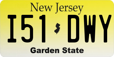 NJ license plate I51DWY