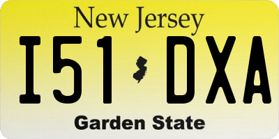 NJ license plate I51DXA