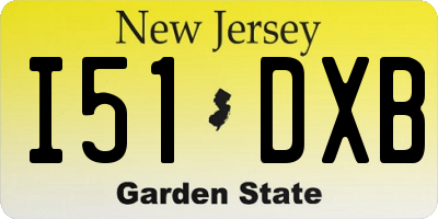 NJ license plate I51DXB