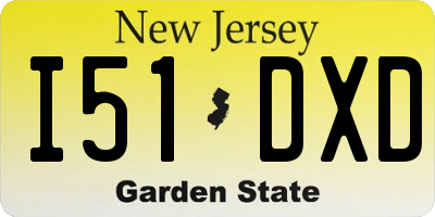 NJ license plate I51DXD