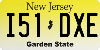 NJ license plate I51DXE