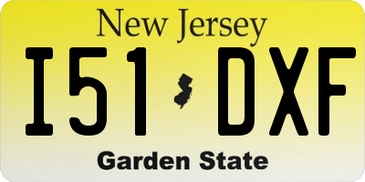 NJ license plate I51DXF