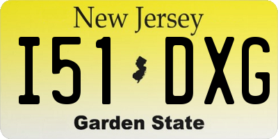 NJ license plate I51DXG