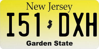 NJ license plate I51DXH