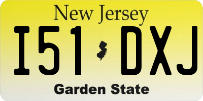 NJ license plate I51DXJ