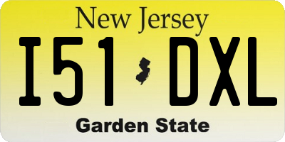 NJ license plate I51DXL