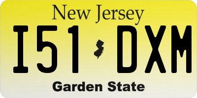 NJ license plate I51DXM