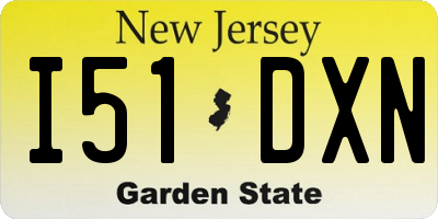 NJ license plate I51DXN