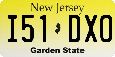 NJ license plate I51DXO