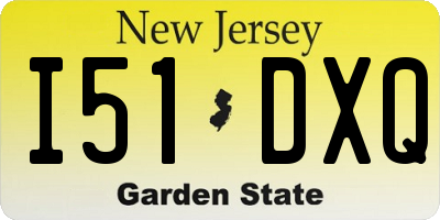 NJ license plate I51DXQ
