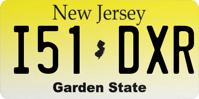 NJ license plate I51DXR