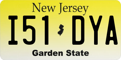 NJ license plate I51DYA