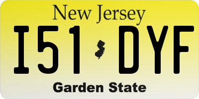 NJ license plate I51DYF