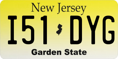 NJ license plate I51DYG