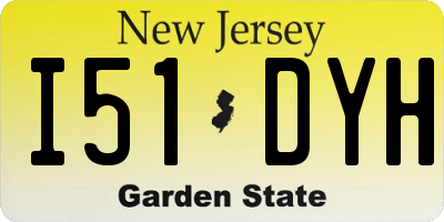 NJ license plate I51DYH