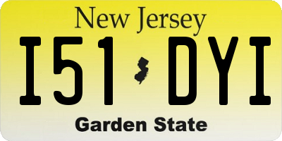 NJ license plate I51DYI