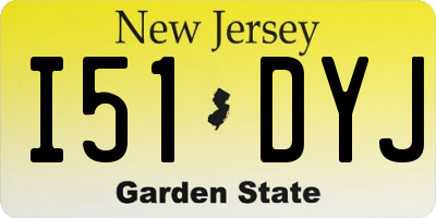 NJ license plate I51DYJ