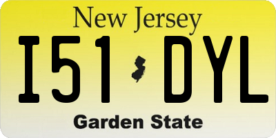 NJ license plate I51DYL