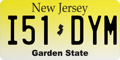 NJ license plate I51DYM