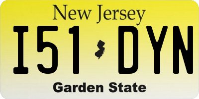 NJ license plate I51DYN