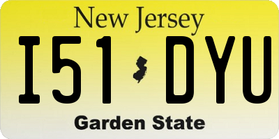 NJ license plate I51DYU