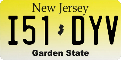 NJ license plate I51DYV
