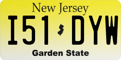 NJ license plate I51DYW
