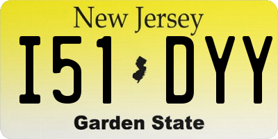NJ license plate I51DYY