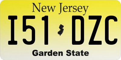 NJ license plate I51DZC
