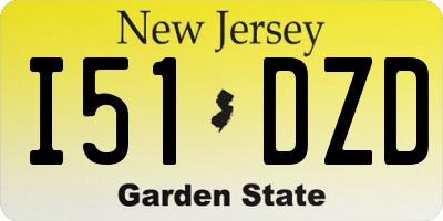 NJ license plate I51DZD