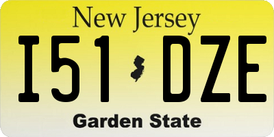 NJ license plate I51DZE