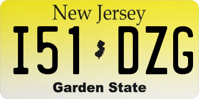 NJ license plate I51DZG