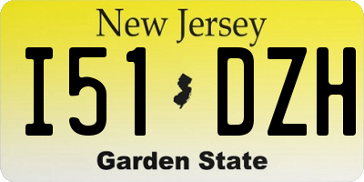 NJ license plate I51DZH