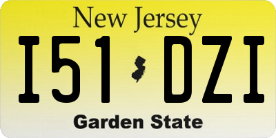NJ license plate I51DZI