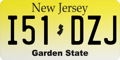 NJ license plate I51DZJ
