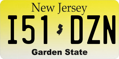 NJ license plate I51DZN