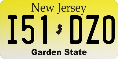 NJ license plate I51DZO
