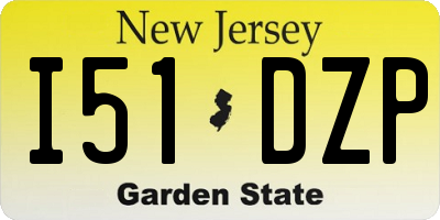 NJ license plate I51DZP