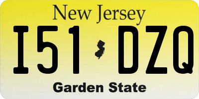 NJ license plate I51DZQ