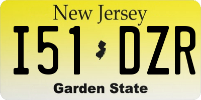 NJ license plate I51DZR