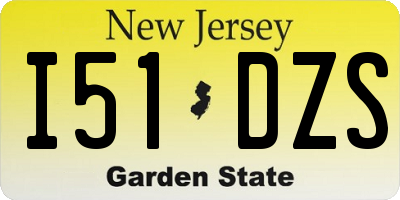 NJ license plate I51DZS