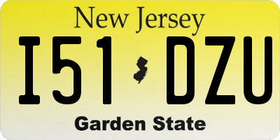 NJ license plate I51DZU