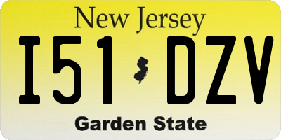 NJ license plate I51DZV