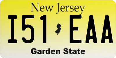 NJ license plate I51EAA