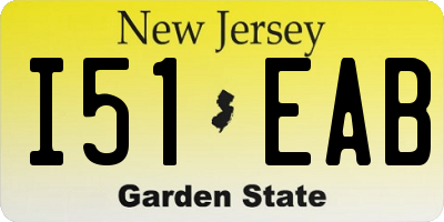 NJ license plate I51EAB