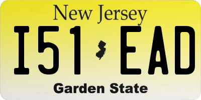 NJ license plate I51EAD