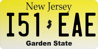 NJ license plate I51EAE