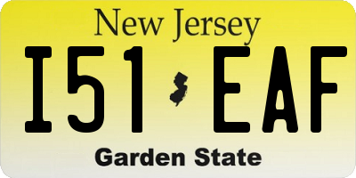 NJ license plate I51EAF